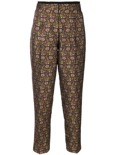 Etro Floral Tapered Trousers In Multicolour