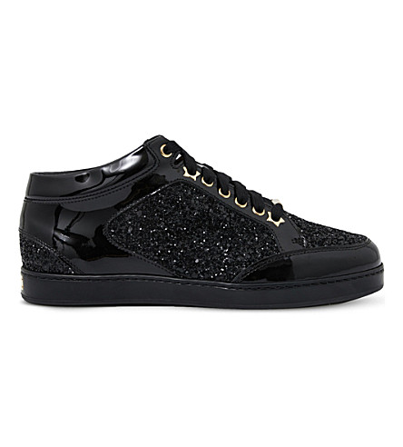 black glitter jimmy choo trainers