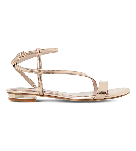 dune sandals rose gold