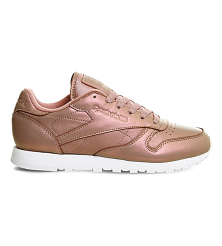 Reebok Classic Pearlised Leather Trainers In Rose Gold Pearlised | ModeSens