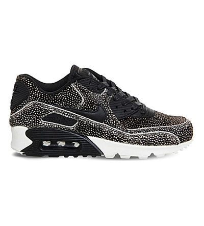 Nike Air Max 90 Leopard Print Faux-pony Hair Leather Trainers In Sting Ray  Black Sail | ModeSens