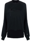 Rick Owens X Champion Vega Split Sleeve Embroidered Logo Sweatshirt In Black