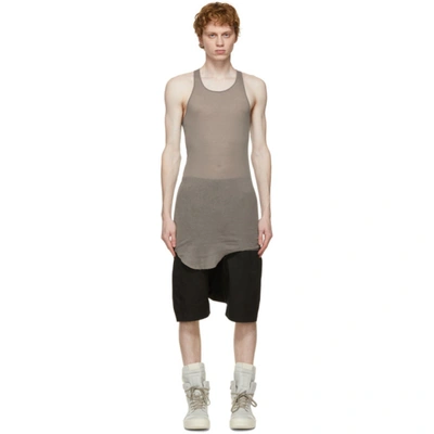 Rick Owens Grey Basic Rib Tank Top In 34 Dust