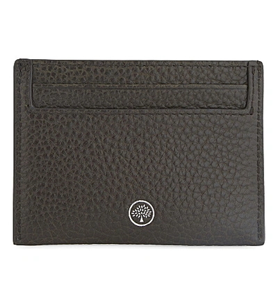 Mulberry Grained Leather Card Holder In Racing Green
