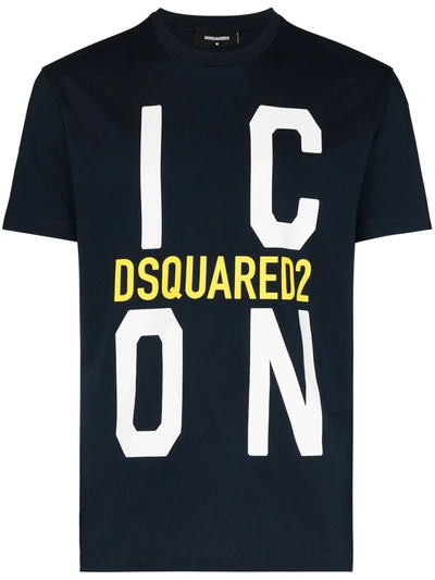 Dsquared2 100% Cotton T-shirt In Navy