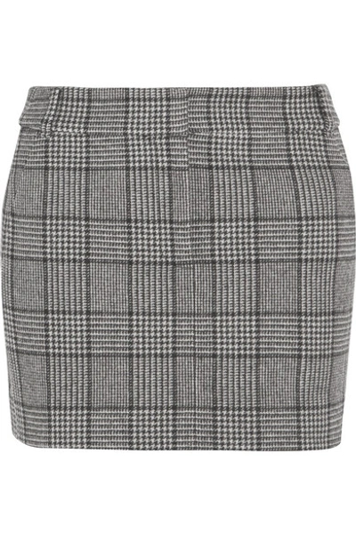 Tibi Aldridge Checked Wool-blend Tweed Mini Skirt In Black,checkered & Plaid