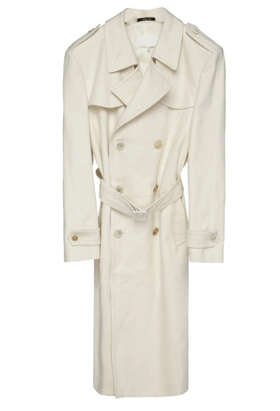 Maison Margiela Double-breasted Trench In White