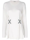 Fendi Criss-cross Embroidered Knitted Top