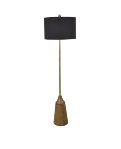 Crestview Evolution By  Collection Kinnie Wood Floor Lamp In Black
