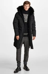 Karl Lagerfeld Plaid Down & Feather Parka In Black