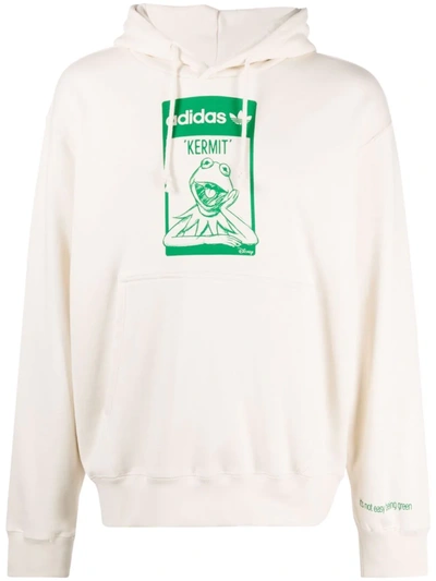 Adidas Originals Kermit Organic Cotton Hoodie In Nondye/green