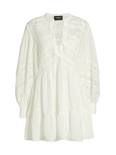 The Kooples Womens Whi01 Lace Woven Mini Dress M