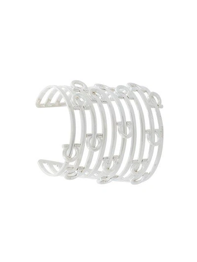 Ferragamo Gancio Charm Cuff In Metallic