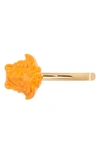 Versace Medusa Resin Hair Pin In Orange