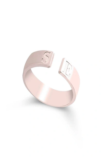 Melanie Marie Personalized Open Band Ring In Rose Gold Plated