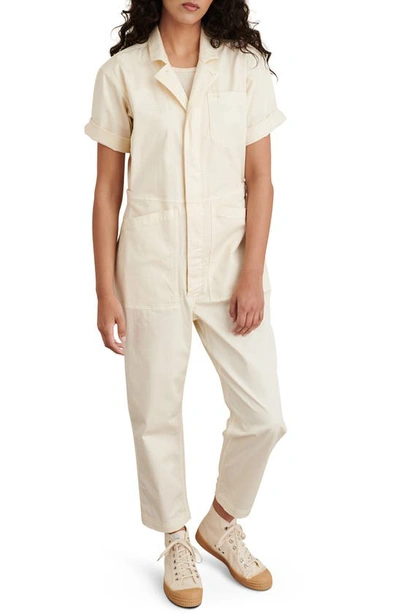 Alex Mill Romy Garment Dyed Cotton Boilersuit In Oatmilk