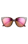 Smith Era 55mm Chromapop™ Polarized Cat Eye Sunglasses In Tortoise/ Rose Gold Mirror