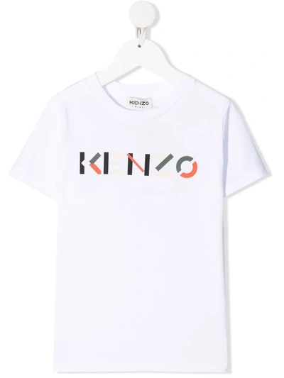 Kenzo Teen Logo-print Cotton T-shirt In White