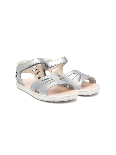Camper Cut-out Detail Sandals In Silver