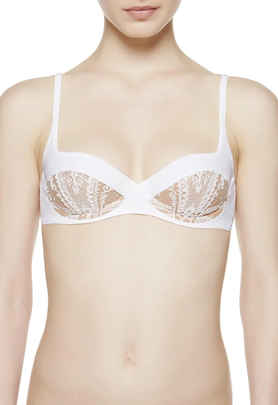 Neoprene Desire Balconette Bra - White