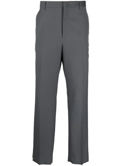 Valentino Side-stripe Tailored Trousers In Grey