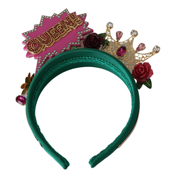 DOLCE /& GABBANA Diadem Headband BENGAL CAT Purple Pink Bow Silk Tiara RRP $2000