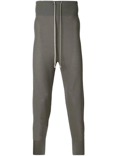 Rick Owens Drop Crotch Knitted Track Pants - Grey