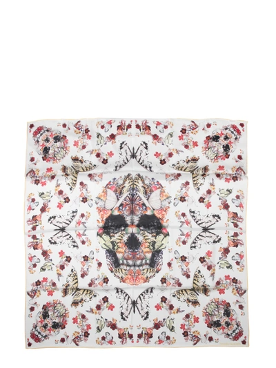 Alexander Mcqueen Scarf With Botanical Paisley Print In Multicolour