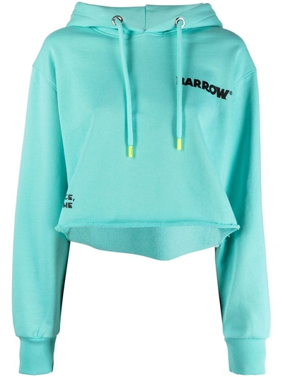 Barrow Graphic-detail Pullover Hoodie In Light Blue