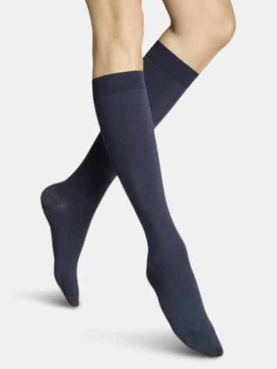 Item M6 Opaque Knee High Socks In Blue