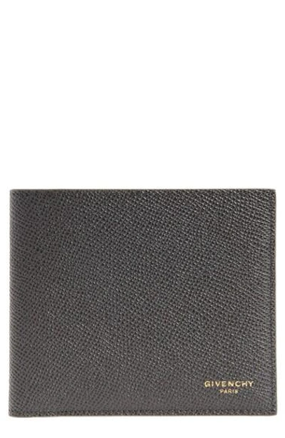 Givenchy Eros Pebble-grain Leather Billfold Wallet In Black