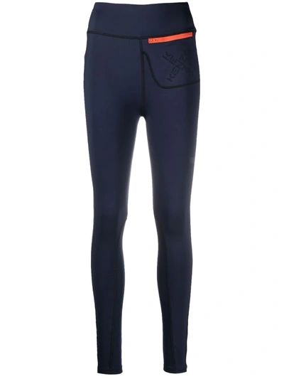 Kenzo Logo-print Performance Leggings In Blue
