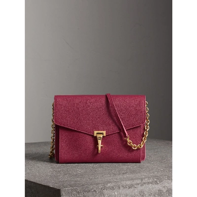 Burberry Small Grainy Leather Crossbody Bag In Berry Pink