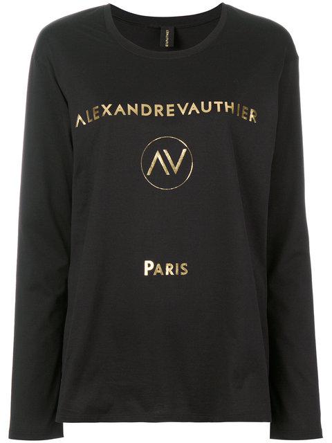 Alexandre Vauthier Logo Print T-shirt - Black | ModeSens