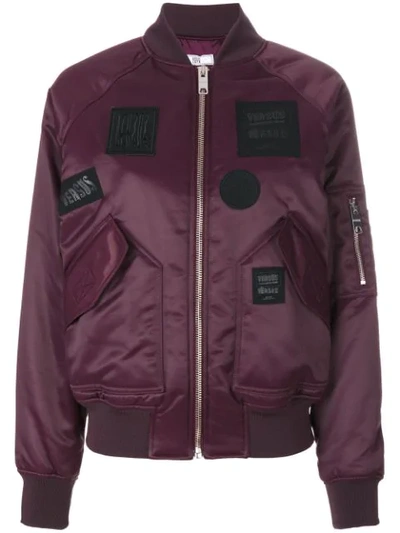 Versus Patched Bomber Jacket In Pink