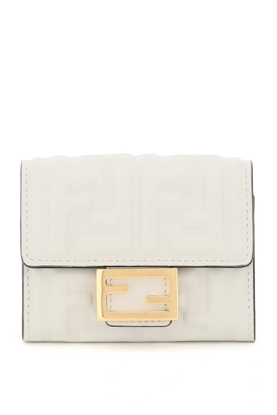 Fendi Baguette Compact Wallet In White