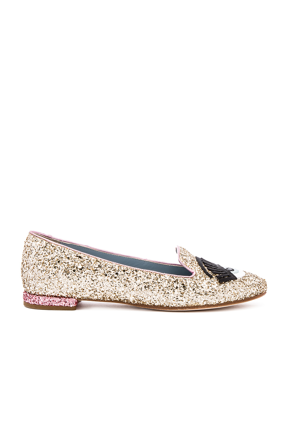 Chiara Ferragni Flirting Sleeper Loafer In Gold & Pink | ModeSens