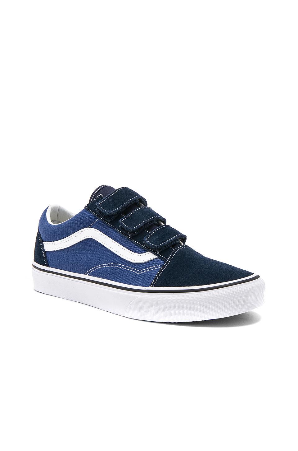 velcro vans blue and black