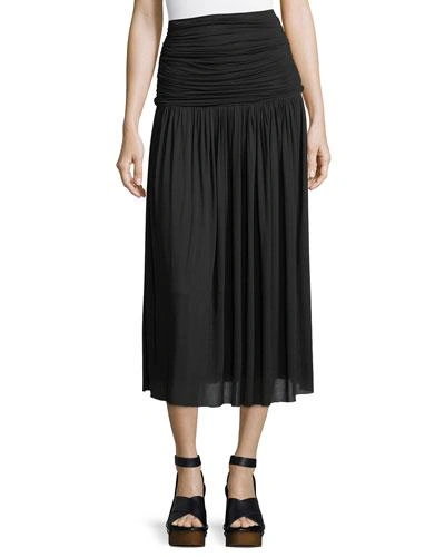 Isabel Marant Molly Chiffon Midi Skirt In Black