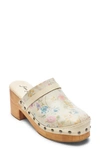 Free People Calabasas Clogs In Ivory Floral Leather