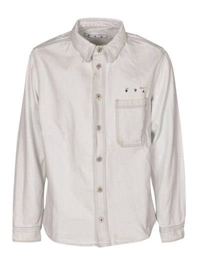 Off-white Marker Denim Shirt In White