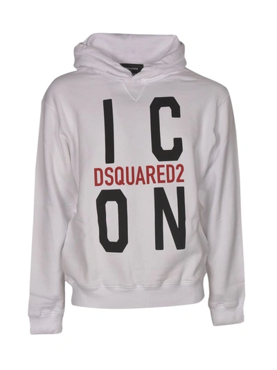 Dsquared2 Logo Cotton Sweatshirt In White