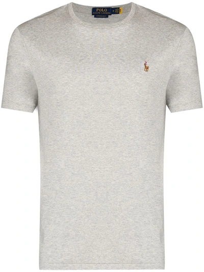 Polo Ralph Lauren Embroidered Logo T-shirt In Grey