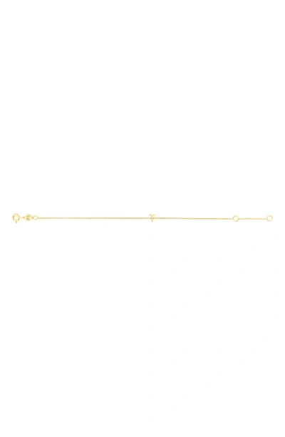 Karat Rush 14k Gold Initial T Bracelet In Yellow