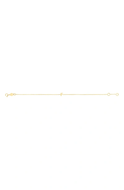 Karat Rush 14k Gold Initial F Bracelet In Yellow