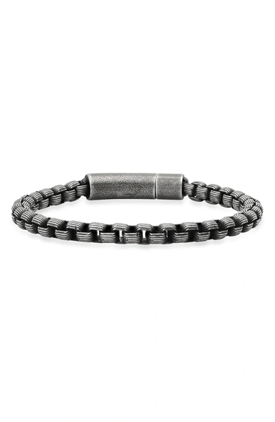 Hmy Jewelry Oxidized Stainless Steel Chain Bracelet In Metallic