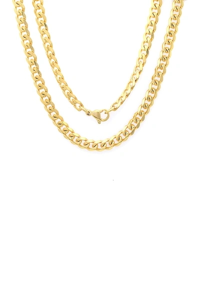 Hmy Jewelry Stainless Steel Chain Link Necklace In Yellow