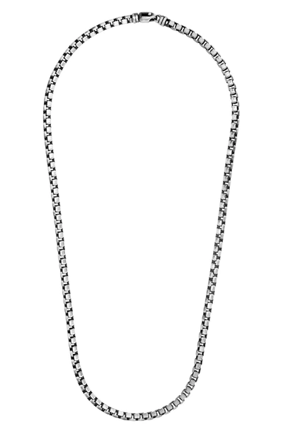 Karat Rush Round Box Chain Necklace In Gunmetal