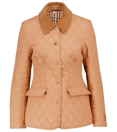 Burberry Corduroy-trimmed Quilted Twill Jacket In Beige