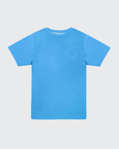 Tom & Teddy Kids' Boy's Pima Cotton T-shirt In Atlantic Blue